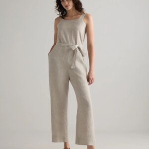 Quince 100% European Linen Jumpsuit in Flax Large